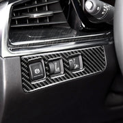 Car Carbon Fiber Headlight Switch Frame Decorative Sticker for Cadillac XT5 2016-2017, Low Version, Left Drive