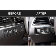 Car Carbon Fiber Headlight Switch Frame Decorative Sticker for Cadillac XT5 2016-2017, Low Version, Left Drive