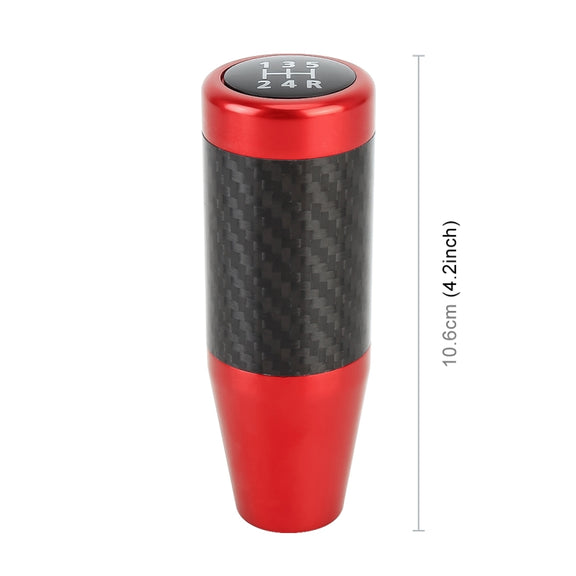 Universal Car Carbon Fiber Pattern Gear Head Gear Shift Knob (Red)