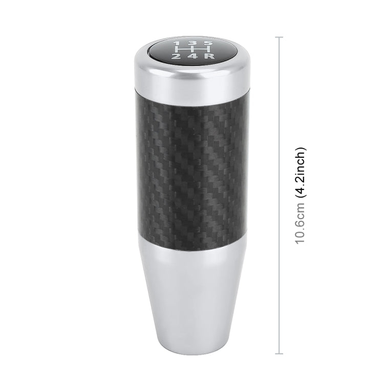 Universal Car Carbon Fiber Pattern Gear Head Gear Shift Knob (Silver)
