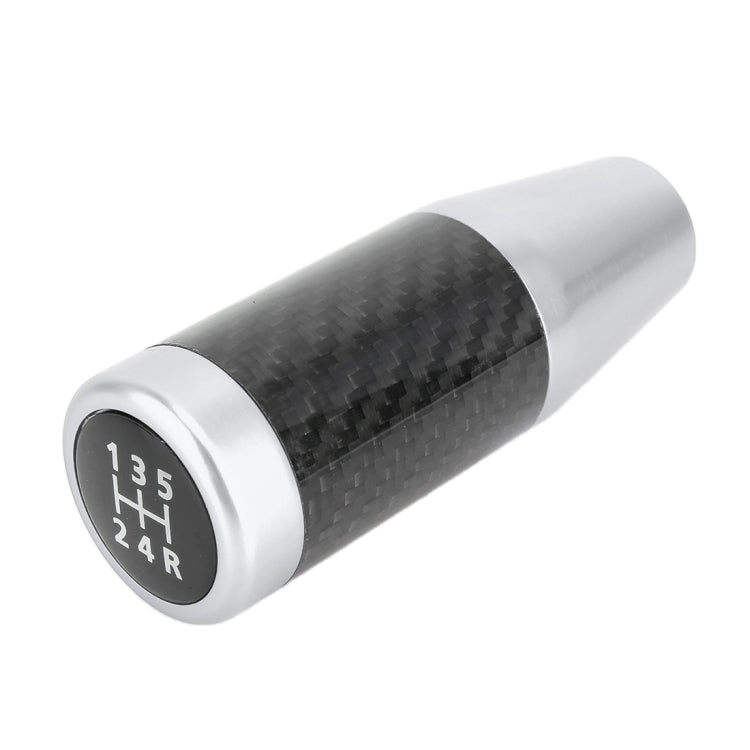 Universal Car Carbon Fiber Pattern Gear Head Gear Shift Knob (Silver)