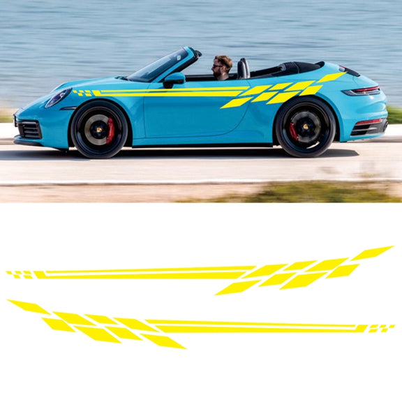 Car Styling Plaid Series PVC Sticker Auto Decorative Sticker (Yellow)