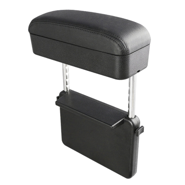 Universal Car PU Leather Wrapped Armrest Box Cushion Car Armrest Box Mat with Storage Box (Black)