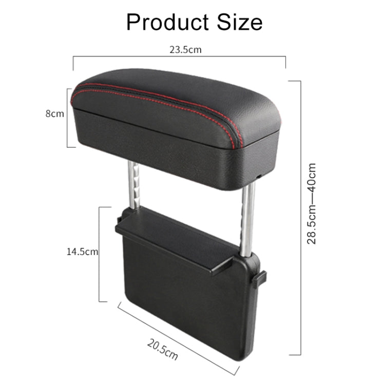 Universal Car PU Leather Wrapped Armrest Box Cushion Car Armrest Box Mat with Storage Box (Grey)