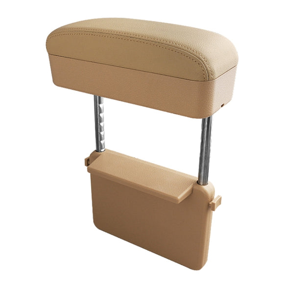 Universal Car PU Leather Wrapped Armrest Box Cushion Car Armrest Box Mat with Storage Box (Beige)