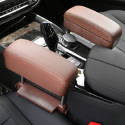 Universal Car PU Leather Wrapped Armrest Box Cushion Car Armrest Box Mat with Storage Box (Brown)