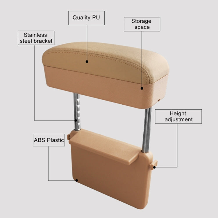 Universal Car PU Leather Wrapped Armrest Box Cushion Car Armrest Box Mat with Storage Box (Brown)