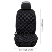Car 24V Front Seat Heater Cushion Warmer Cover Winter Heated Warm, Single Seat (Black)