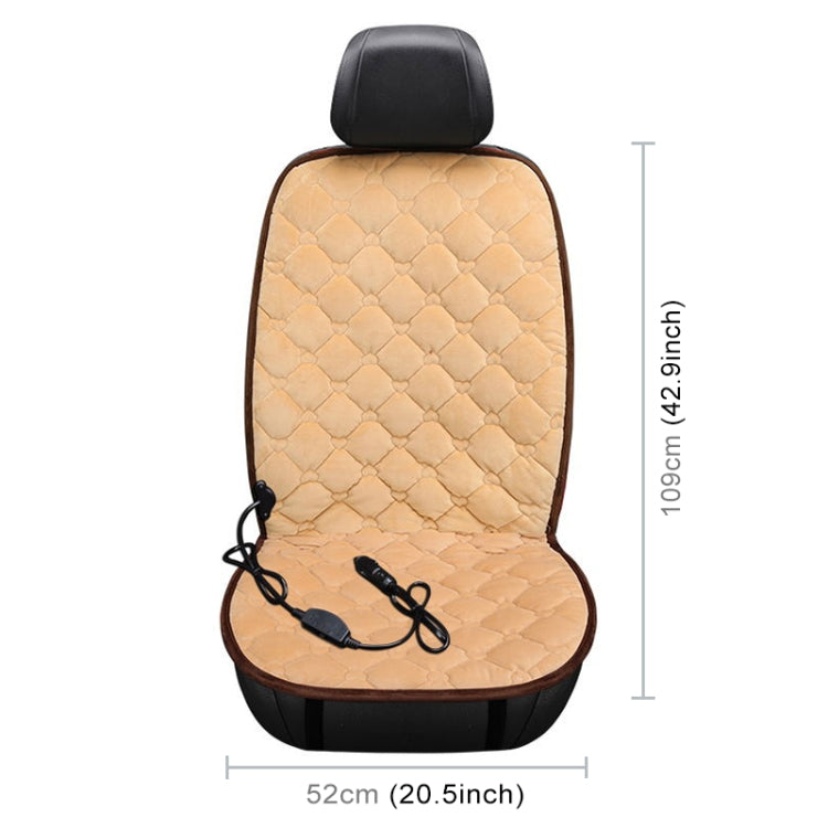Car 24V Front Seat Heater Cushion Warmer Cover Winter Heated Warm, Single Seat (Beige)