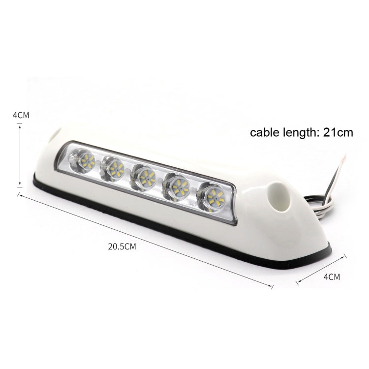 DC 12V 2.6W 6000K IP67 Marine RV Water-resistant LED Stair Deck Dome Light Ceiling  Lamp, White Shell and Rubber Base