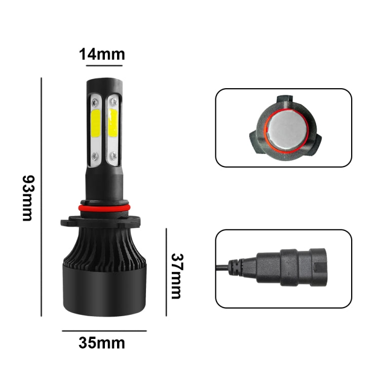 2 PCS S2 9006 / HB4 DC9-36V / 25W / 6000K / 2500LM IP68 Car LED Headlight Lamps (Cool White)