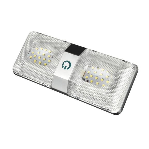 D4376D DC11-18V 6W 6000-6500K IP50 48LEDs SMD-5050 Marine RV Dimmable LED Dome Light Ceiling Lamp, with Touch Control