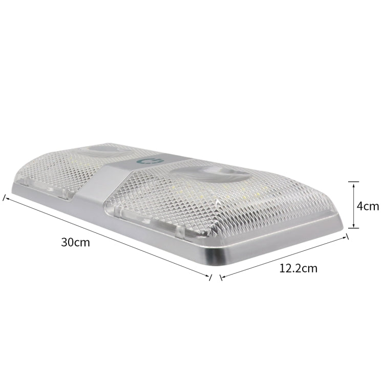 D4376D DC11-18V 6W 6000-6500K IP50 48LEDs SMD-5050 Marine RV Dimmable LED Dome Light Ceiling Lamp, with Touch Control