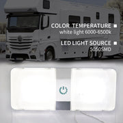 D4376D DC11-18V 6W 6000-6500K IP50 48LEDs SMD-5050 Marine RV Dimmable LED Dome Light Ceiling Lamp, with Touch Control