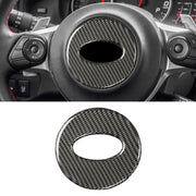 Car Carbon Fiber Steering Wheel Decorative Sticker for Subaru Forester 2016-2018, Left and Right Drive Universal (Black)