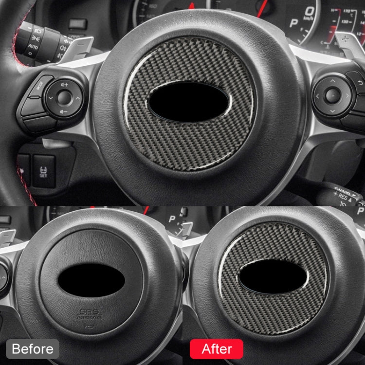 Car Carbon Fiber Steering Wheel Decorative Sticker for Subaru Forester 2016-2018, Left and Right Drive Universal (Black)