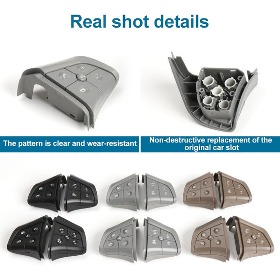 Car Right Side 4-button Steering Wheel Switch Buttons Panel 1648200110 for Mercedes-Benz W164, Left Driving (Grey)
