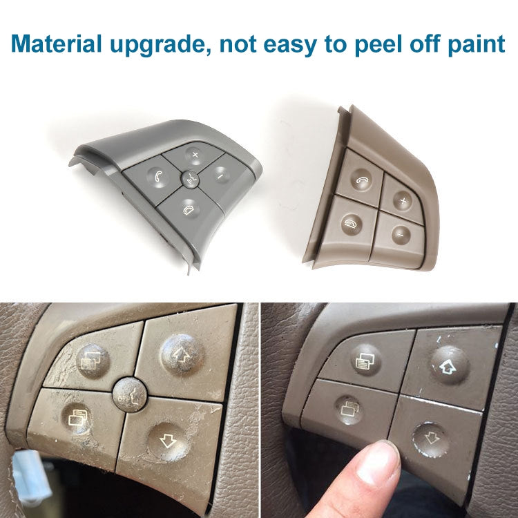 Car Right Side 4-button Steering Wheel Switch Buttons Panel 1648200110 for Mercedes-Benz W164, Left Driving (Grey)