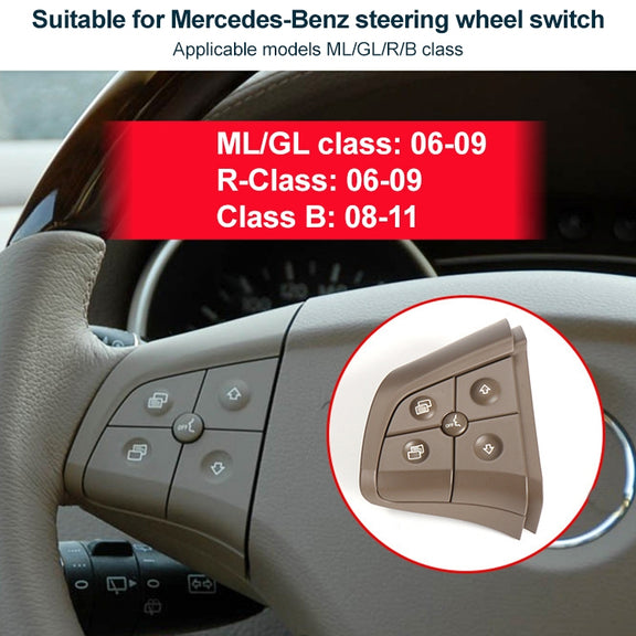 Car Right Side 4-button Steering Wheel Switch Buttons Panel 1648200110 for Mercedes-Benz W164, Left Driving (Grey)