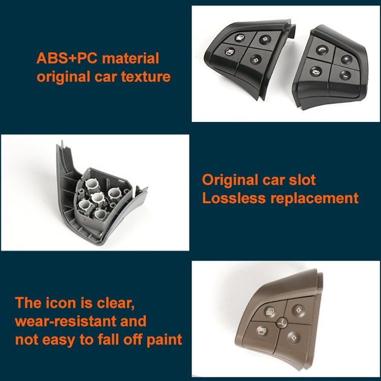 Car Right Side 5-button Steering Wheel Switch Buttons Panel 1648200110 for Mercedes-Benz W164, Left Driving (Coffee)