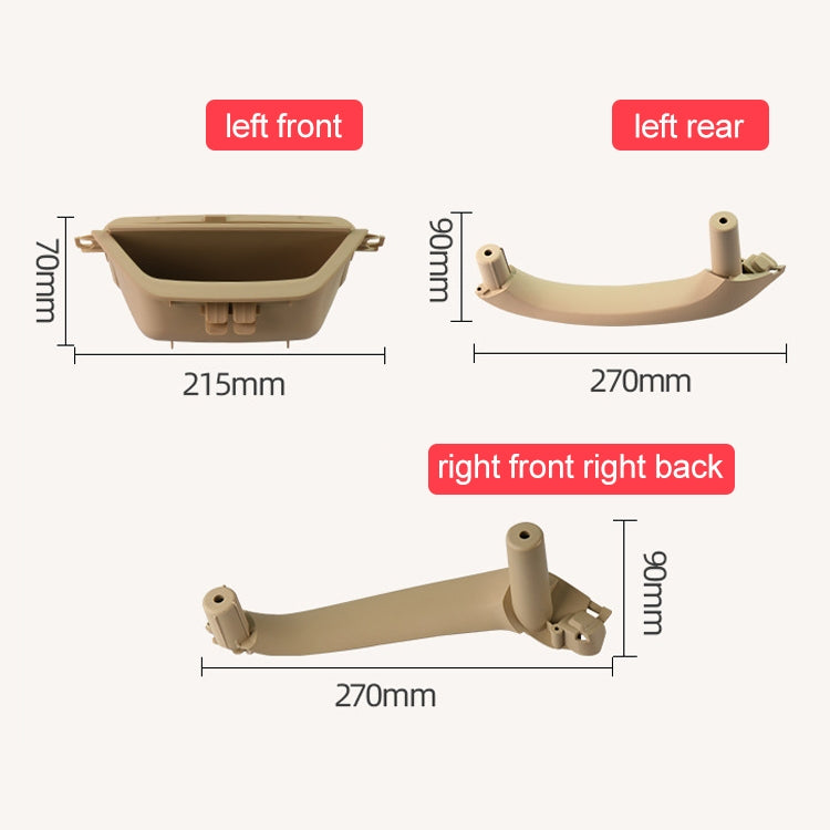 Car Front Left Inside Doors Handle Pull Trim Cover 5141 7394 519-1 for BMW X3 X4, Left Driving (Beige)