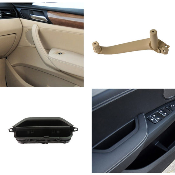 Car Front Left Inside Doors Handle Pull Trim Cover 5141 7394 519-1 for BMW X3 X4, Left Driving (Beige)