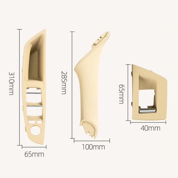 Car High Configuration Version Inside Doors Handle Pull Trim Cover 5141 7225 873 for BMW F10 F18, Left Driving (Beige)