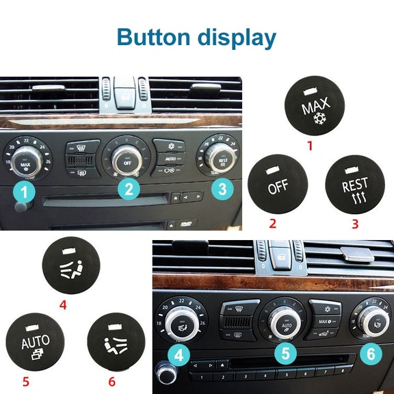 Car Air Conditioner Panel Switch Button RIGHT Key 6131 9250 196-1 for BMW E60 2003-2010, Left Driving