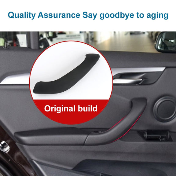 Car Right Side Inside Doors Handle Pull Trim Cover 51417417513 for BMW X1 2016-, Left Driving(Beige White)