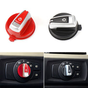 Car Headlight Switch Button Knob Cover Trim 6131 6932 796 for BMW X1 2009-2015, Left Driving(Red)