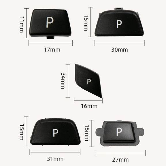 Car Gear Lever Auto Parking Button Letter P Cap for BMW 5 Series 2002-2010, Left Driving(Black)