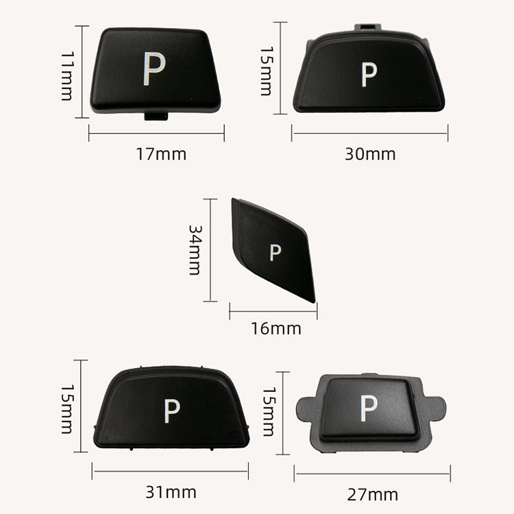 Car Gear Lever Auto Parking Button Letter P Cap for BMW X5 X6 2007-2013, Left Driving (Black)