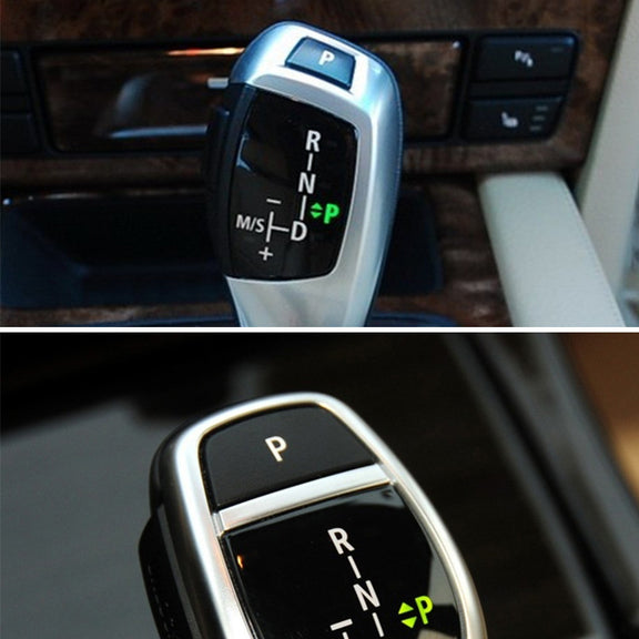 Car Gear Lever Auto Parking Button Letter P Cap for BMW X5 X6 2007-2013, Left Driving (Blue)