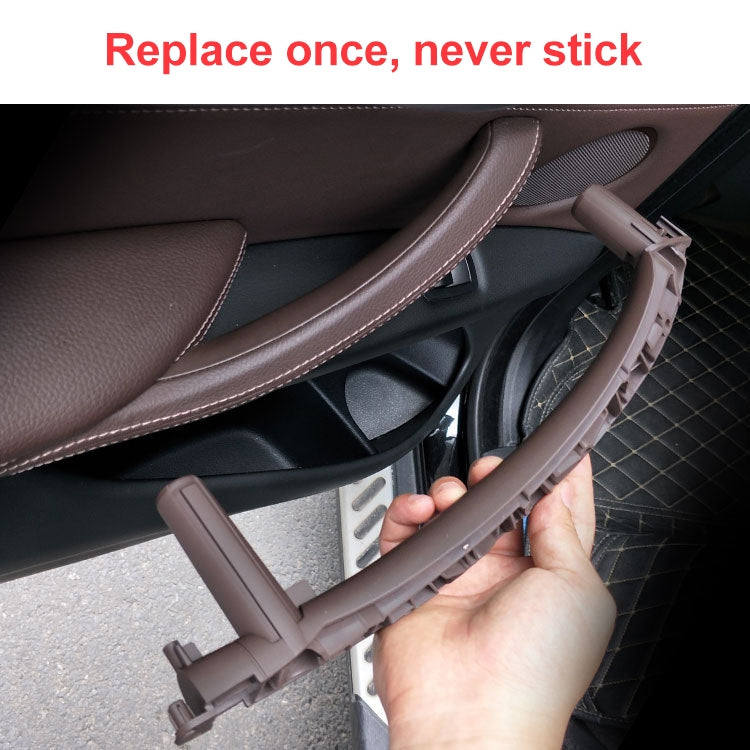 Car Left Side Inside Doors Handle Pull Trim Cover for BMW X5 / X6, Left Driving (Grey White)