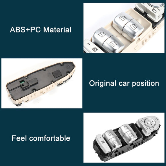 Car Auto Electronic Window Master Control Switch Button for Mercedes-Benz C Class W205 2015-2021 (Brown)