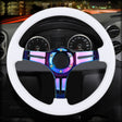 Car Colorful Modified Racing Sport Horn Button Steering Wheel, Diameter: 35cm(White) - Steering Wheel Accessories by PMC TechLife | Online Shopping South Africa | PMC TechLife | Buy Now Pay Later Mobicred
