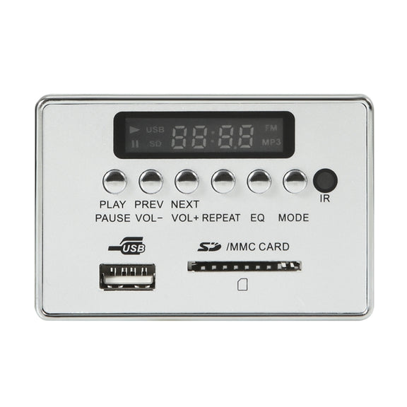 Car 5V Audio MP3 Player Decoder Board FM Radio SD Card USB AUX, with Bluetooth / Remote Control(Silver Grey)