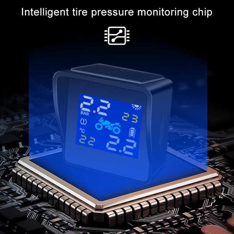 Universal Motorcycle Wireless High Precision Solar Energy TPMS Tire Pressure Alarm System External Tire Monitor