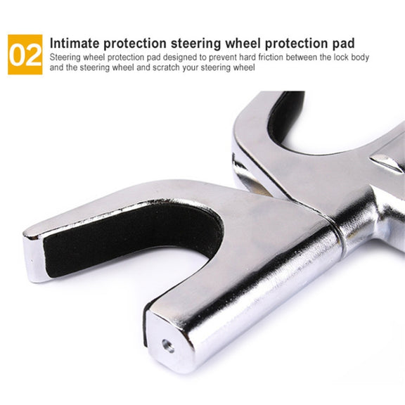 Car Adjustable Telescopic U Shape Steering Wheel Lock Anti-theft Cipher Lock with Safety Hammer