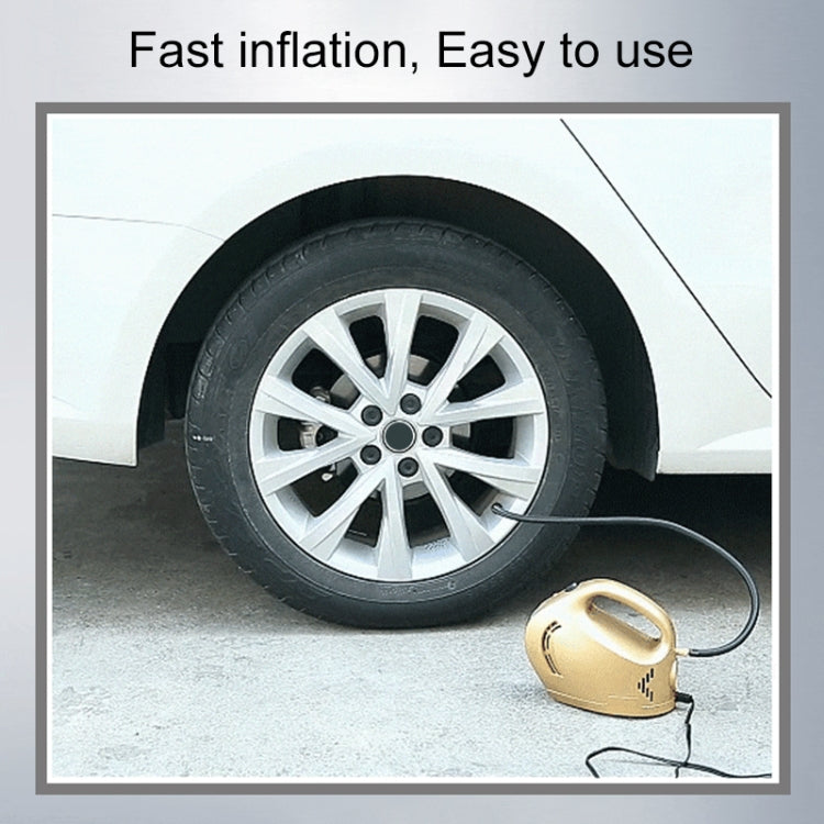 DC 12V 100W Four In One Portable  Car Tire Pump Inflatable Pump(Gold)