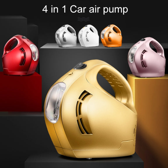DC 12V 100W Four In One Portable  Car Tire Pump Inflatable Pump(Gold)