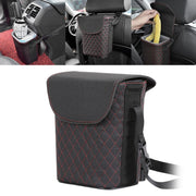 Car Back Seat Hook Garbage Can Car Storage Box (Black)