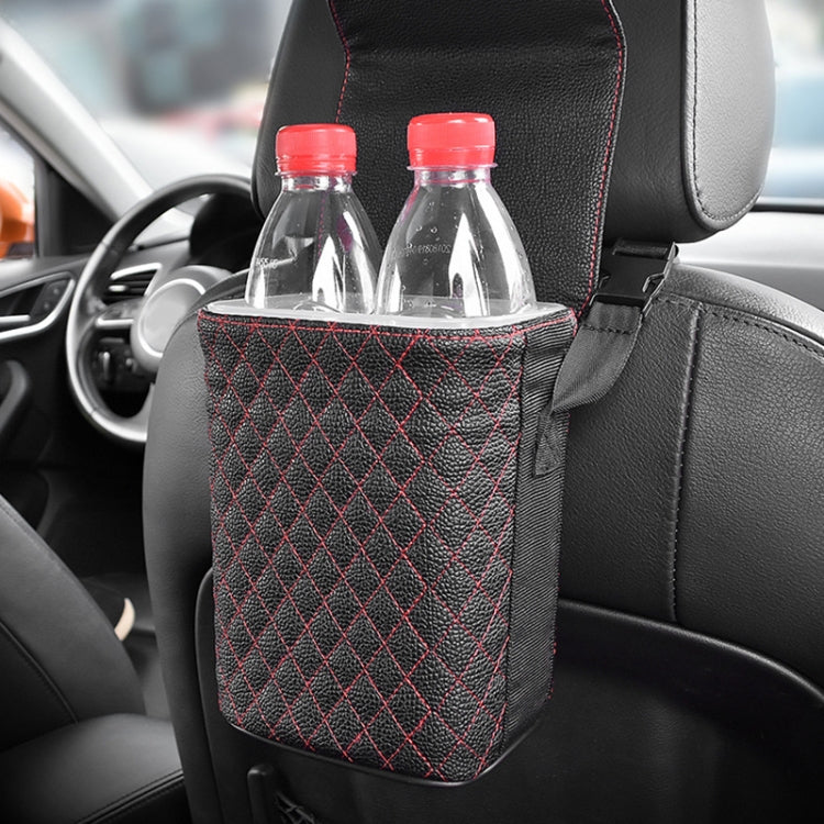 Car Back Seat Hook Garbage Can Car Storage Box (Black)