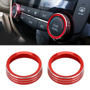 2 PCS Car Metal Air Conditioner Knob Case for Nissan X-TRAIL (Red)