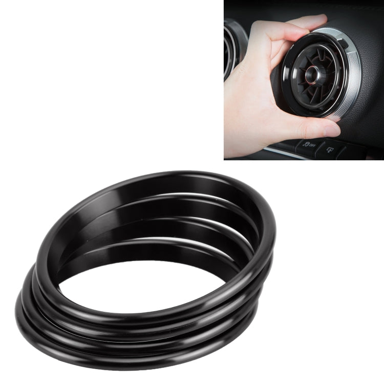 4 PCS Car Metal Air Outlet Decorative Outside Ring for Audi A3 / S3 / Q2L (Black)