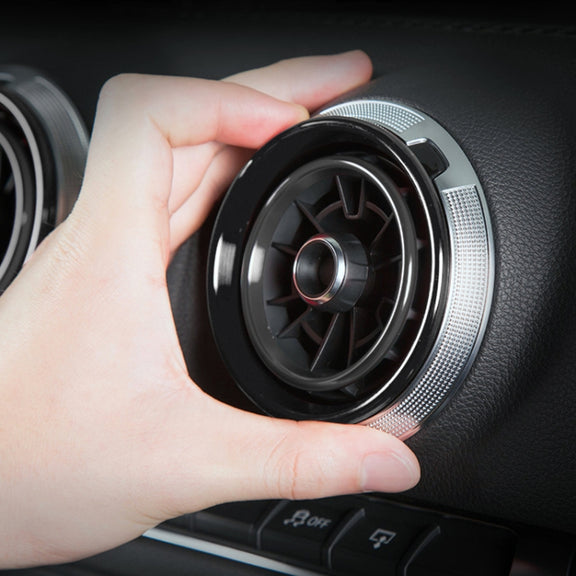 4 PCS Car Metal Air Outlet Decorative Outside Ring for Audi A3 / S3 / Q2L (Black)