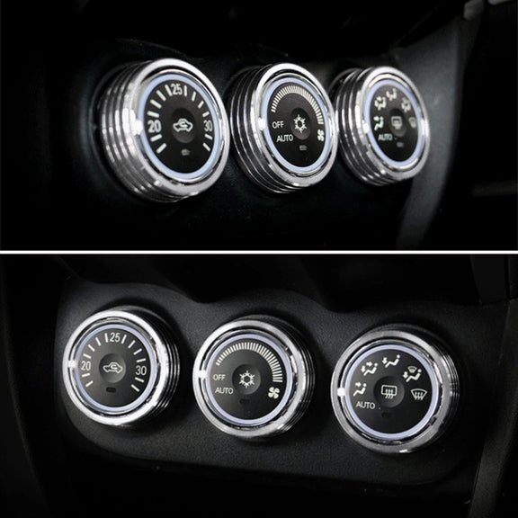 Car Metal Air Conditioner Knob Case for Mitsubishi ASX (Silver)