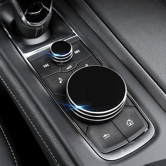 2 PCS Car Metal Central Control Knob Case for Cadillac (Black)