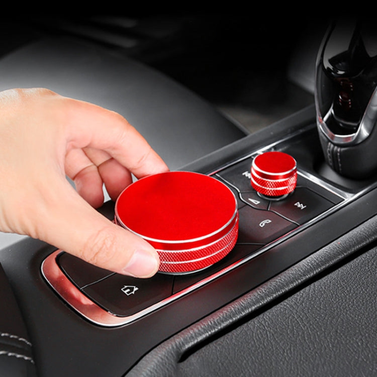 2 PCS Car Metal Central Control Knob Case for Cadillac (Red)