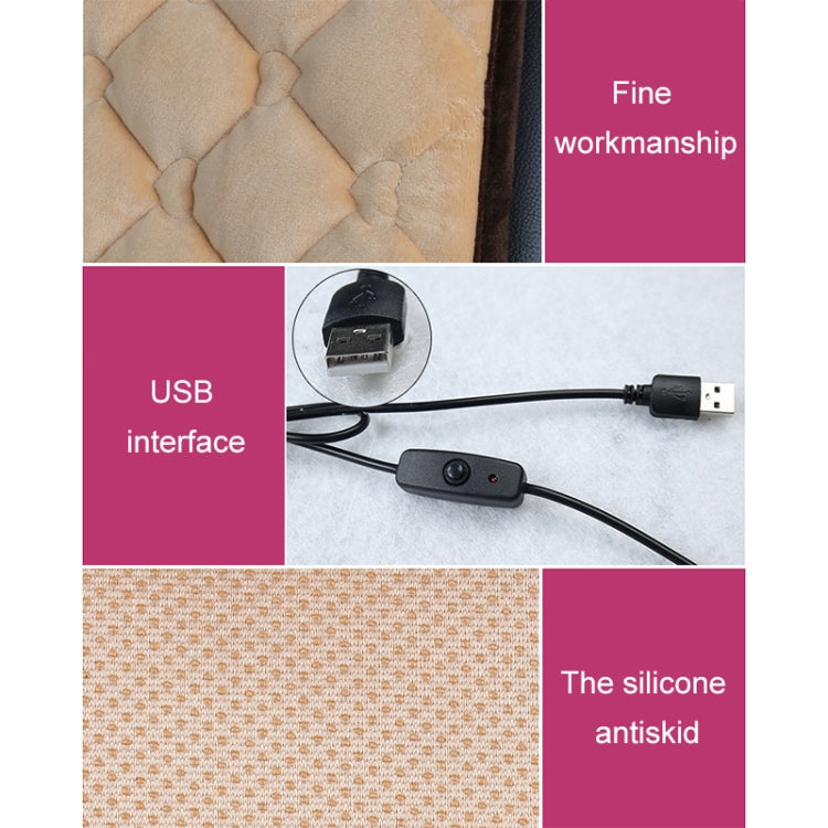 Car USB Seat Heater Cushion Warmer Cover Winter Heated Warm Mat, Style: Square (Black)